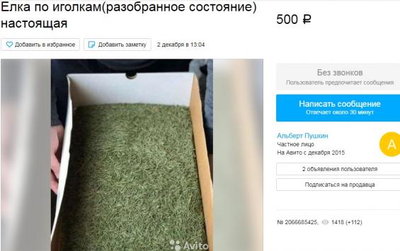 Курянин продает за 500 рублей ёлки по иголкам