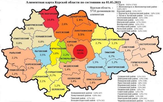 В Курской области зарегистрировано почти 6 тысяч должников по алиментам