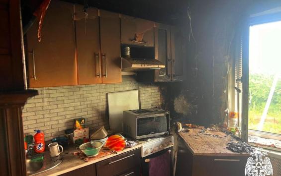В Курской области из-за микроволновки чуть не сгорела кухня в квартире