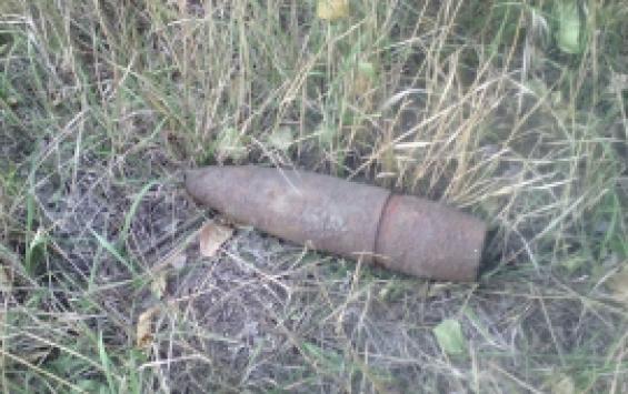 В Курской области был обнаружен артиллерийский снаряд