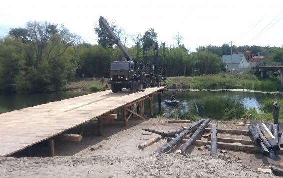 Муромские военные инженеры достроили низководный мост для жителей Курска