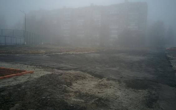 В Курске начали строить парковку на запрещенной площадке