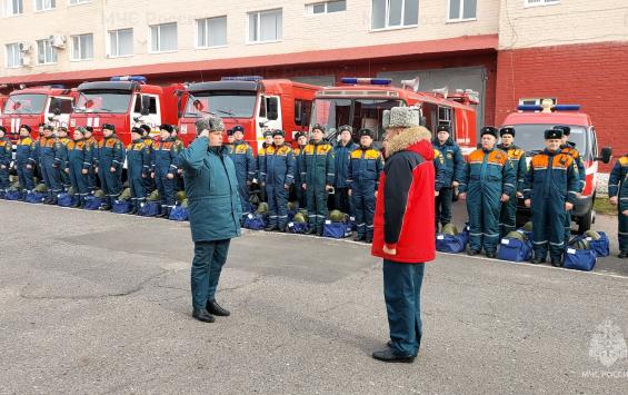 В Курской области прошёл смотр аэромобильной группировки спасателей