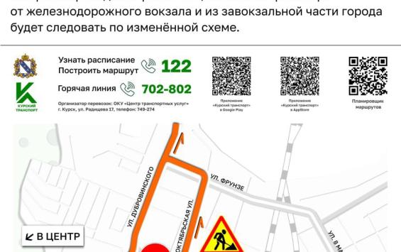 С сегодняшнего дня по 2 июля в Курске временно ограничат движение транспорта на пересечении улиц Маяковского и Октябрьской
